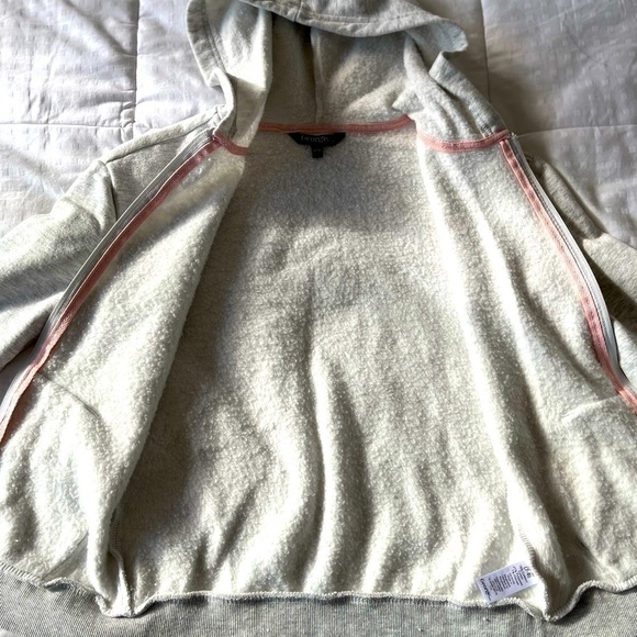 George Pink Heart Heather Grey Zip Up Hoodie Size Medium (7-8) - Picture 11 of 14